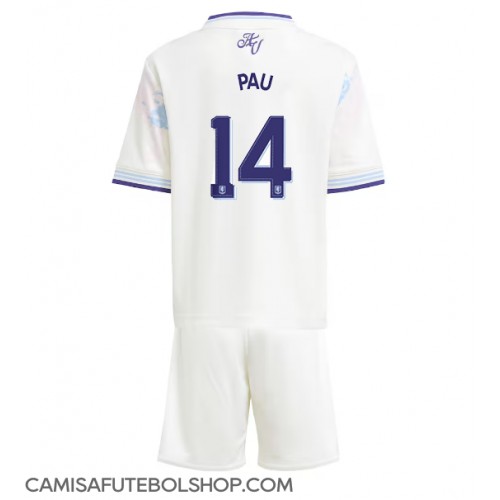 Camisa de time de futebol Aston Villa Pau Torres #14 Replicas 3º Equipamento Infantil 2025-26 Manga Curta (+ Calças curtas)